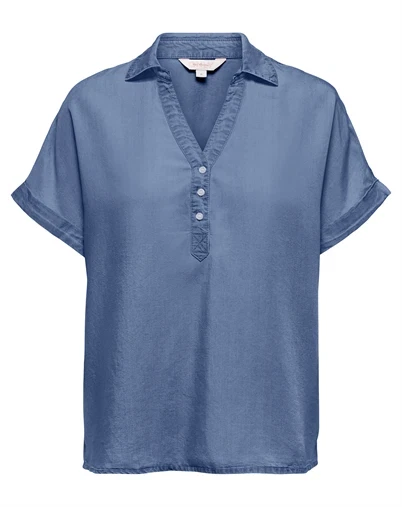 Only - ONLCharis Bluse - Dark Blue Denim